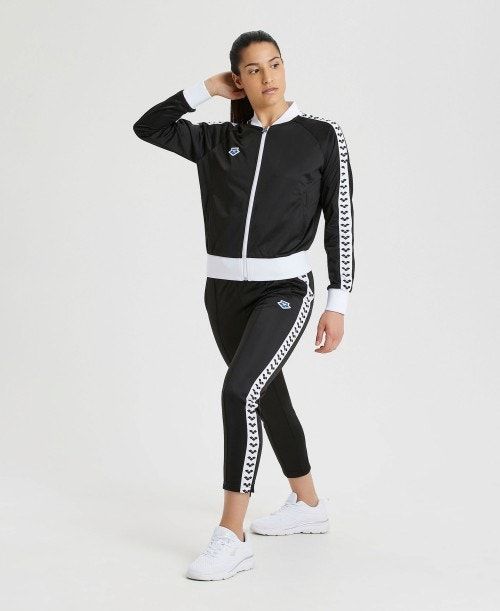 Black / White / Black Arena Relax Iv Team Full-zip Jacket | SANVCTM-89