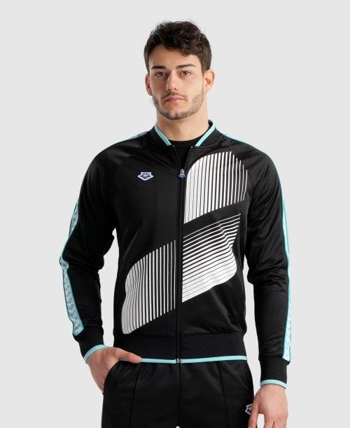 Black / White / Blue Arena Diamonds Relax Iv Jacket | IJOMSVC-83