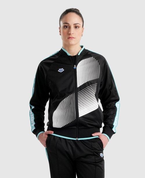 Black / White / Blue Arena Diamonds Relax Iv Jacket | IJOMSVC-83