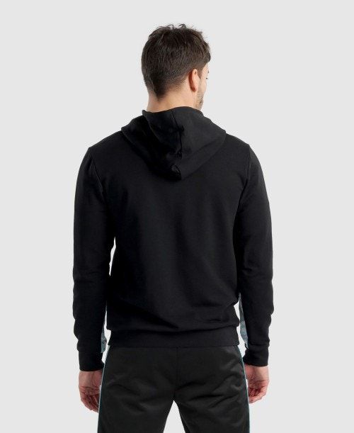 Black / White / Blue Arena Diamonds Solid Hoodie | BXJWEPV-43