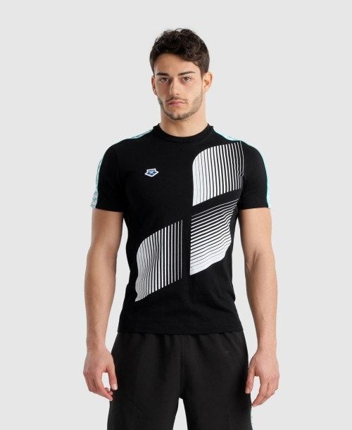 Black / White / Blue Arena Diamonds T-shirt | MEJVOWH-59