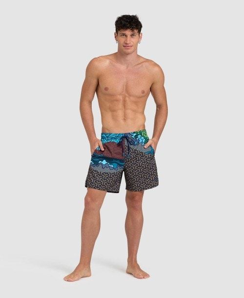 Blue Arena Placed Beach Boxer | LFBGTMX-42