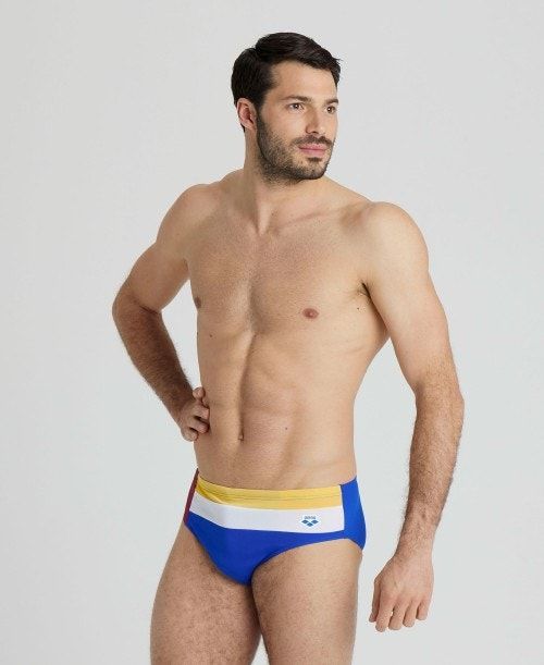 Blue / Burgundy / Blue Arena Icons Panel Briefs | WTMUFDJ-71