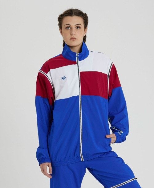 Blue / Burgundy / White Arena Icons Convertible Jacket | BKOFPAW-54