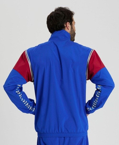 Blue / Burgundy / White Arena Icons Convertible Jacket | BKOFPAW-54