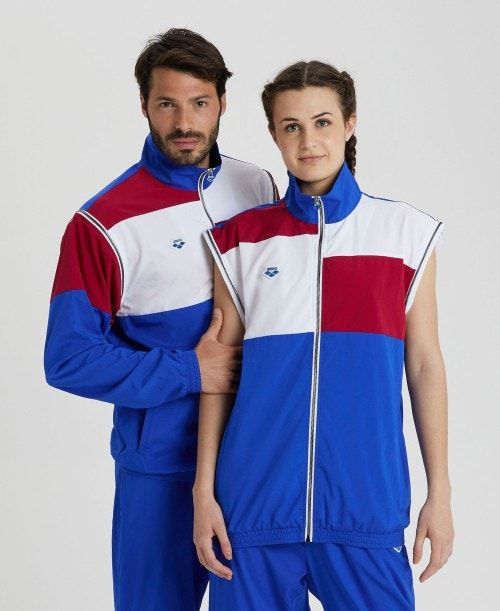 Blue / Burgundy / White Arena Icons Convertible Jacket | BKOFPAW-54