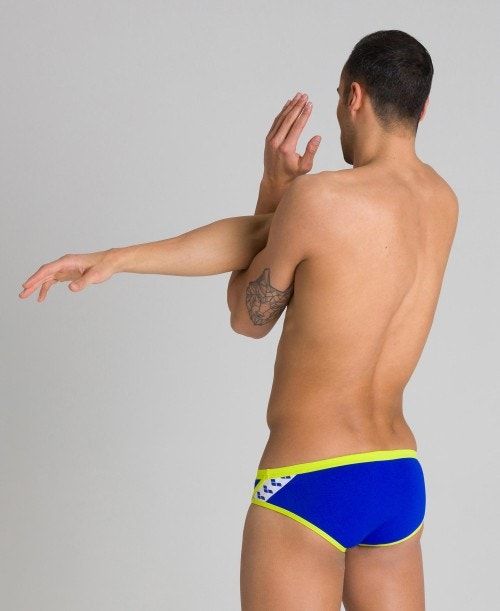 Blue / Green Arena Team Stripe Brief | HVUJATI-46