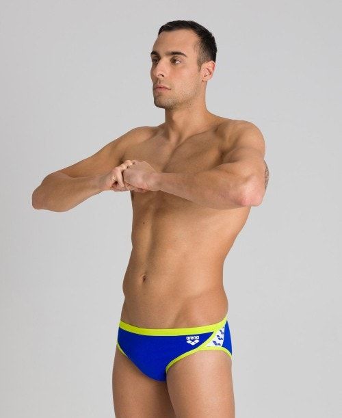 Blue / Green Arena Team Stripe Brief | HVUJATI-46