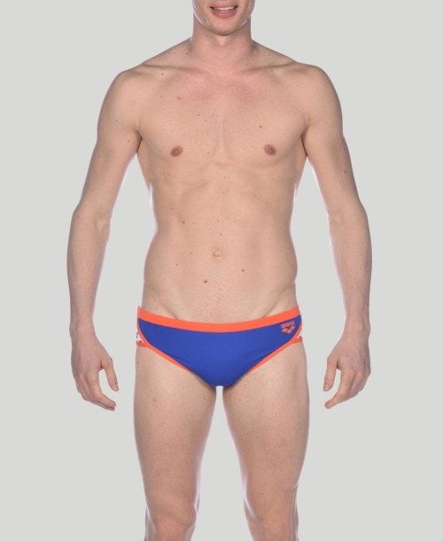 Blue / Pink Arena Team Stripe Brief | IWOGHNJ-53