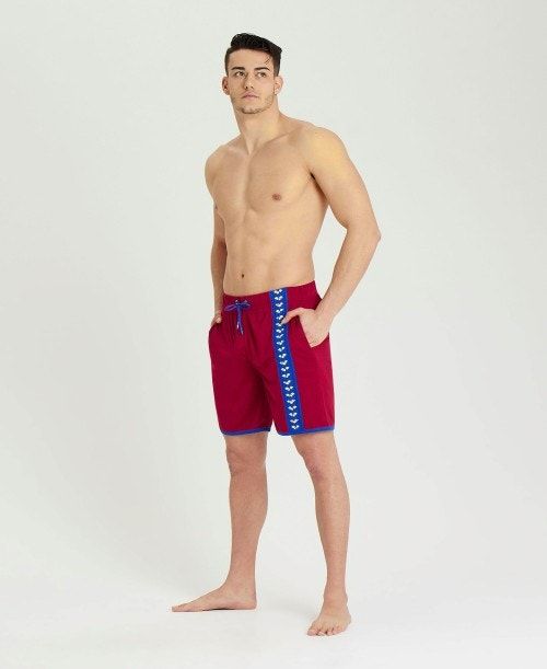 Burgundy / Blue Arena Icons Beach Bermuda Short | QGYNKPC-37