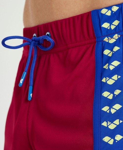 Burgundy / Blue Arena Icons Beach Bermuda Short | QGYNKPC-37