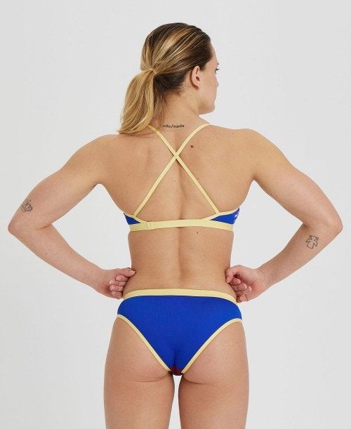 Burgundy / Blue Arena Icons Solid Cross Back Bikini | UWBOXNV-09