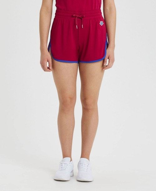 Burgundy / Blue Arena Icons Taped Short | HNCXZQG-92