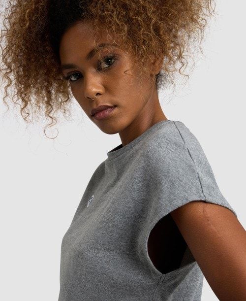 Dark Grey Arena Icons Crop Tee | UVODKGZ-56