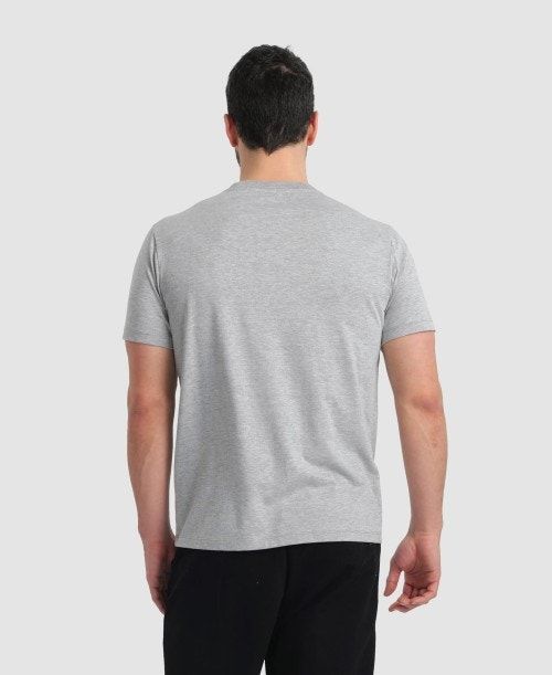 Grey Arena Logo Cotton T-shirt | EADQHGR-21