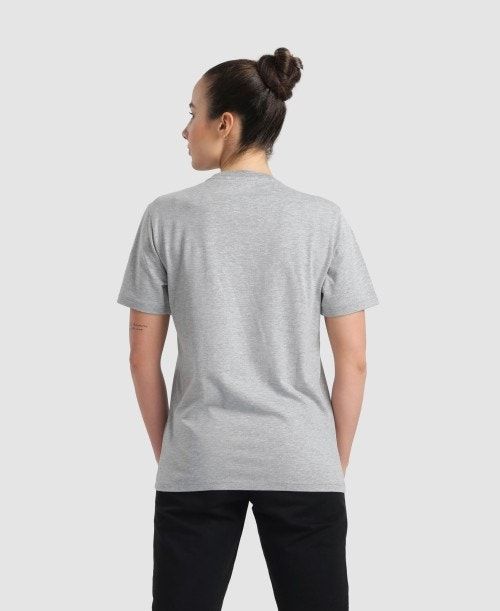 Grey Arena Logo Cotton T-shirt | EADQHGR-21