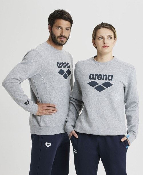 Grey Arena Logo Crewneck | QCETHVG-54