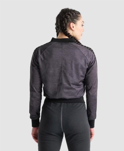 Grey / Black Arena Icons Relax Jacket | KPBYXUC-69