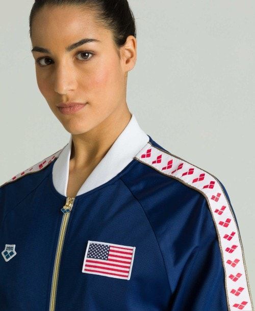 Navy Arena Relax Iv Nations Team Jacket | RAECDFU-84