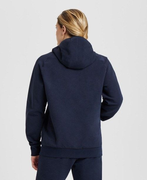 Navy Arena Team Hooded Sweatshirt Panel | GOSMABQ-87