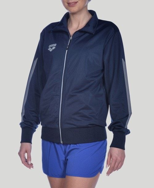 Navy Arena Team Line Knitted Poly Jacket | LJSVKDU-97