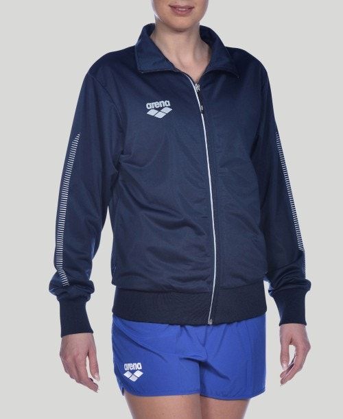 Navy Arena Team Line Knitted Poly Jacket | LJSVKDU-97