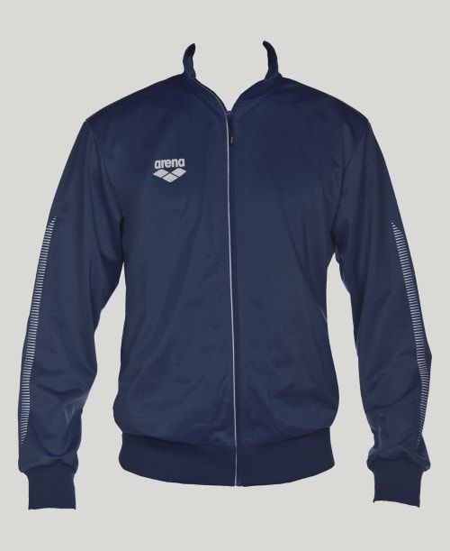 Navy Arena Team Line Knitted Poly Jacket | LJSVKDU-97