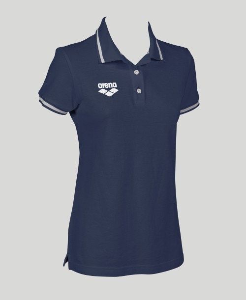 Navy Arena Team Line Short Sleeve Polo | XBPTJSW-08