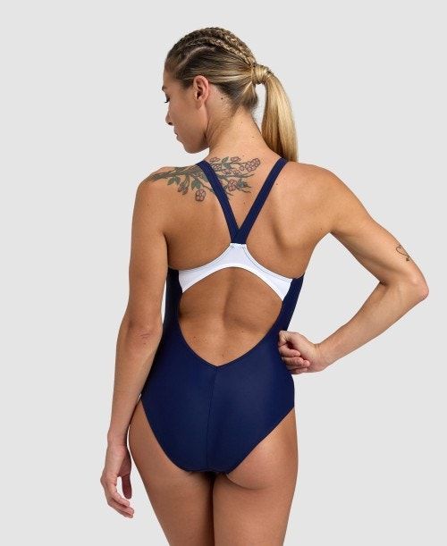 Navy / Blue / White Arena Threefold V Back One Piece | JNSWZMI-73