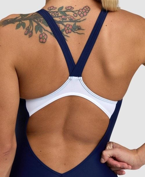 Navy / Blue / White Arena Threefold V Back One Piece | JNSWZMI-73