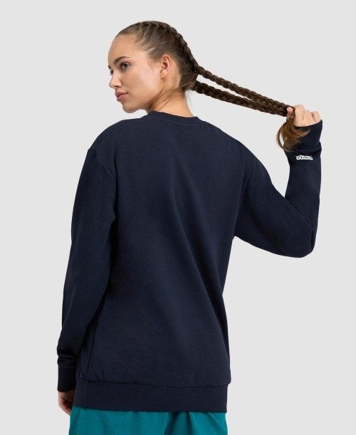 Navy / Navy Arena Logo Crewneck | XSPGLJU-73