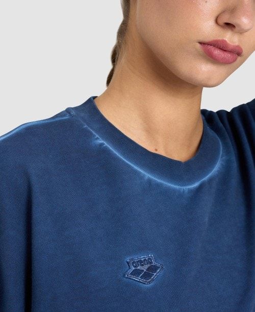 Navy / Navy / White Arena Icons Oversized Crewneck | KRUITGY-84