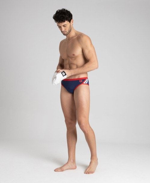 Navy / Red Arena Team Stripe Brief | GOTVYKL-01