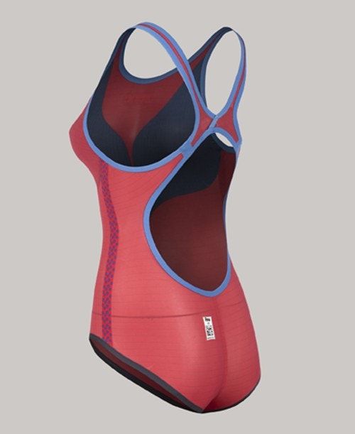 Navy / Red / White Arena Powerskin Carbon Duo Top - Open Back | GELMNFI-01