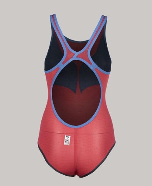 Navy / Red / White Arena Powerskin Carbon Duo Top - Open Back | GELMNFI-01