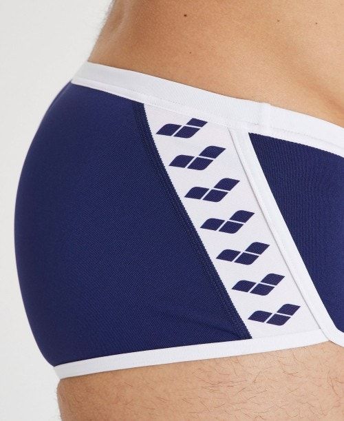 Navy / White Arena Icons Solid Low Waist Short | EKIGPQR-10