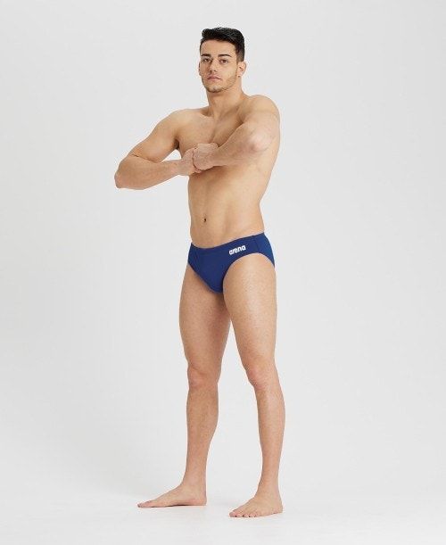 Navy / White Arena Team Solid Brief | OQEBYSU-42