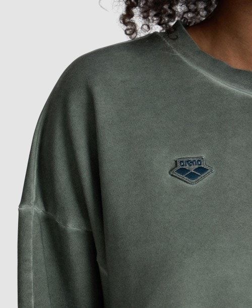 Olive Arena Icons Oversized Crewneck | FMAXBHD-97