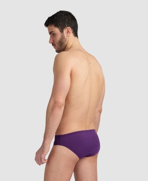 Purple / White Arena Team Solid Brief | UZXWTAO-39