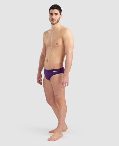 Purple / White Arena Team Solid Brief | UZXWTAO-39