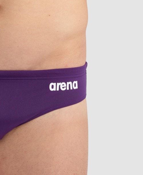 Purple / White Arena Team Solid Brief | UZXWTAO-39