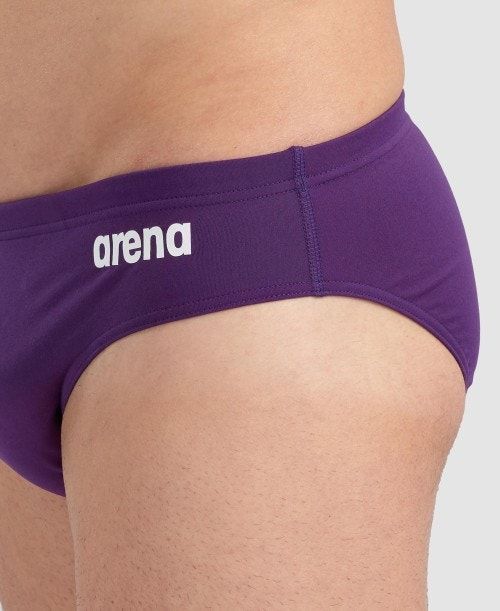 Purple / White Arena Team Solid Brief | UZXWTAO-39