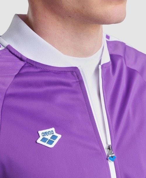 Purple / White / Purple Arena Relax Iv Team Full-zip Jacket | ZHTBKRO-28