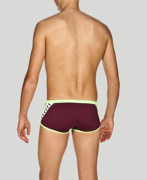 Red Burgundy / Green Arena Team Stripe Square Short - Maxlife | LKCBHAS-98