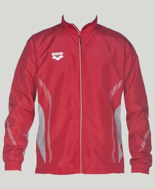 Red / Grey Arena Team Line Warm-up Jacket | RQVYEXZ-81