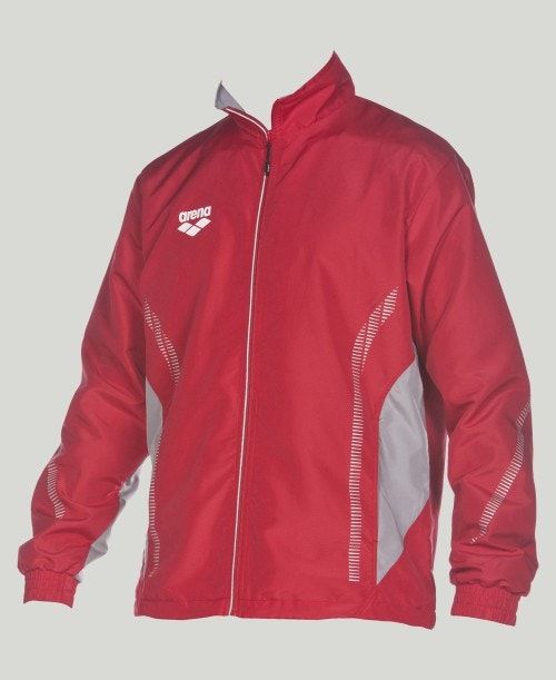 Red / Grey Arena Team Line Warm-up Jacket | RQVYEXZ-81