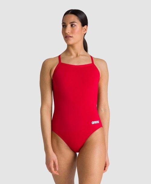 Red / White Arena Team Light Drop Back One Piece | QIGELFT-51