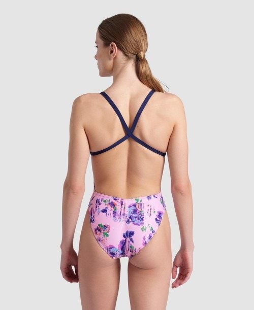 Rose Arena Rose Textures Xcross Back One Piece | YRBTXKH-95