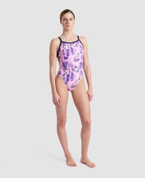 Rose Arena Rose Textures Xcross Back One Piece | YRBTXKH-95