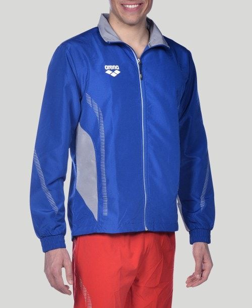 Royal / Grey Arena Team Line Warm-up Jacket | RHTXKQV-02